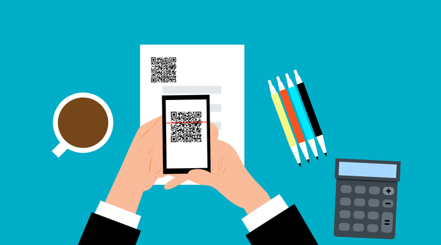 Free qr code scan smartphone vector