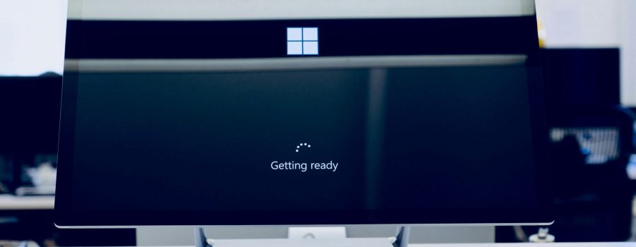 flat screen computer monitor turned on