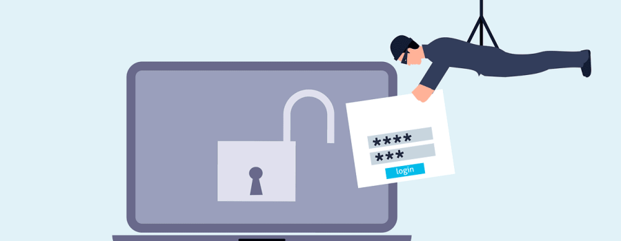 Free attack unsecured laptop vector