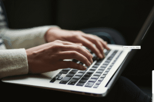Person using laptop photo