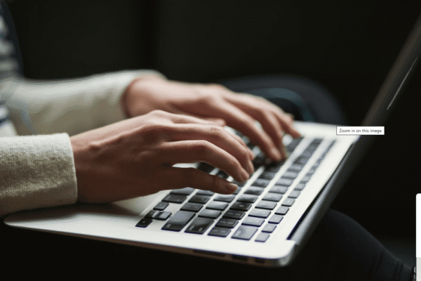 Person using laptop photo