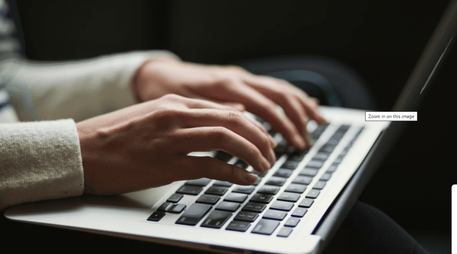 Person using laptop photo